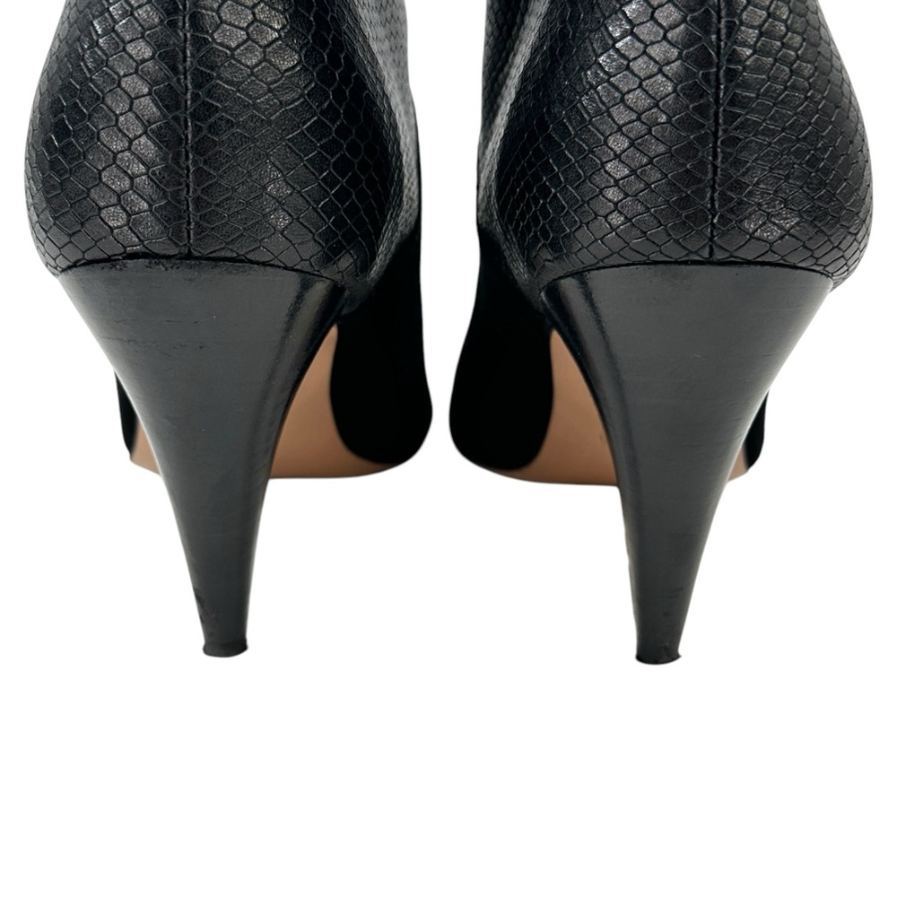 ba&sh Comette Black Python Embossed Leather Suede… - image 9